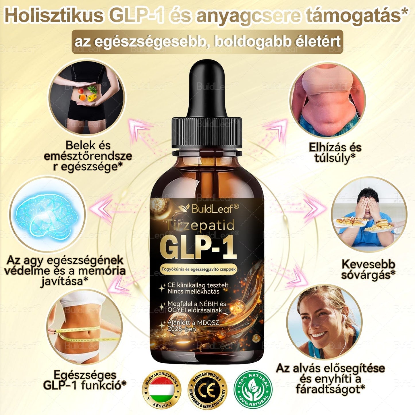 Fabricación y transporte en Hungría🌿🌿 BuildLeaf® Tirzepatid GLP-1 Fogyókúrás és egészségjavitó cseppek🔥🔥 ¡ÚLTIMO DÍA 80% DE DESCUENTO!